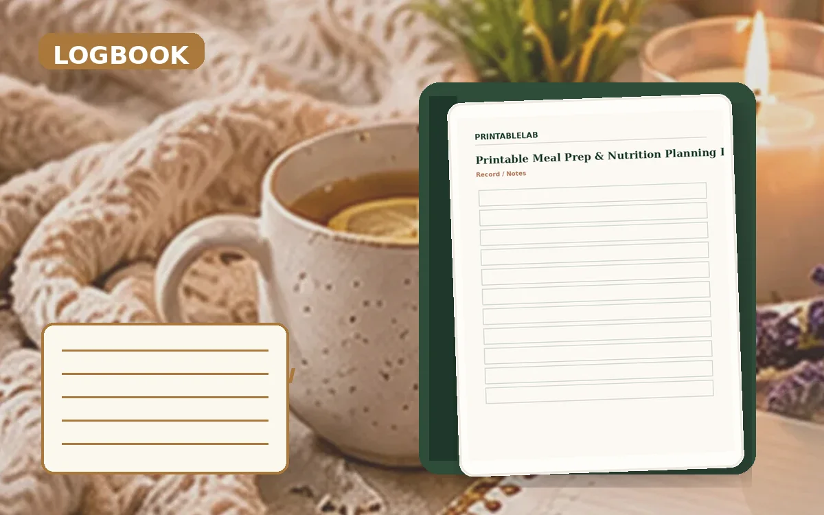 Printable Meal Prep & Nutrition Planning Logbook cover