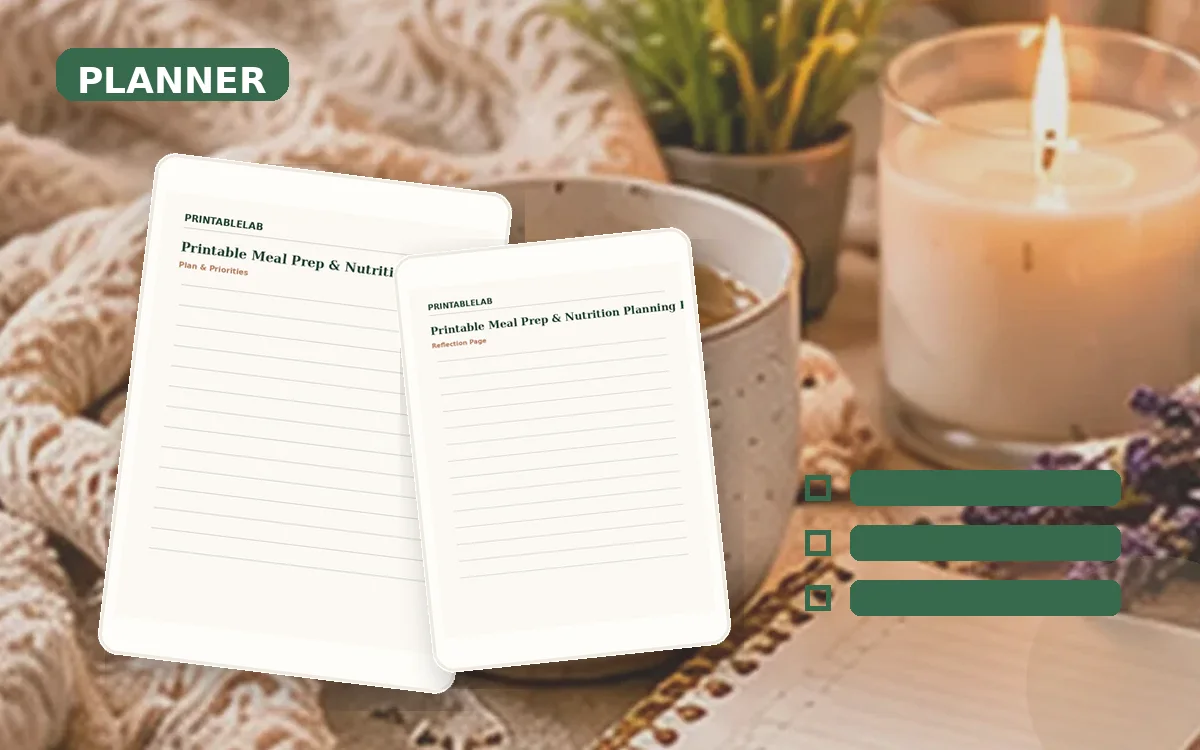 Printable Meal Prep & Nutrition Planning Planner cover