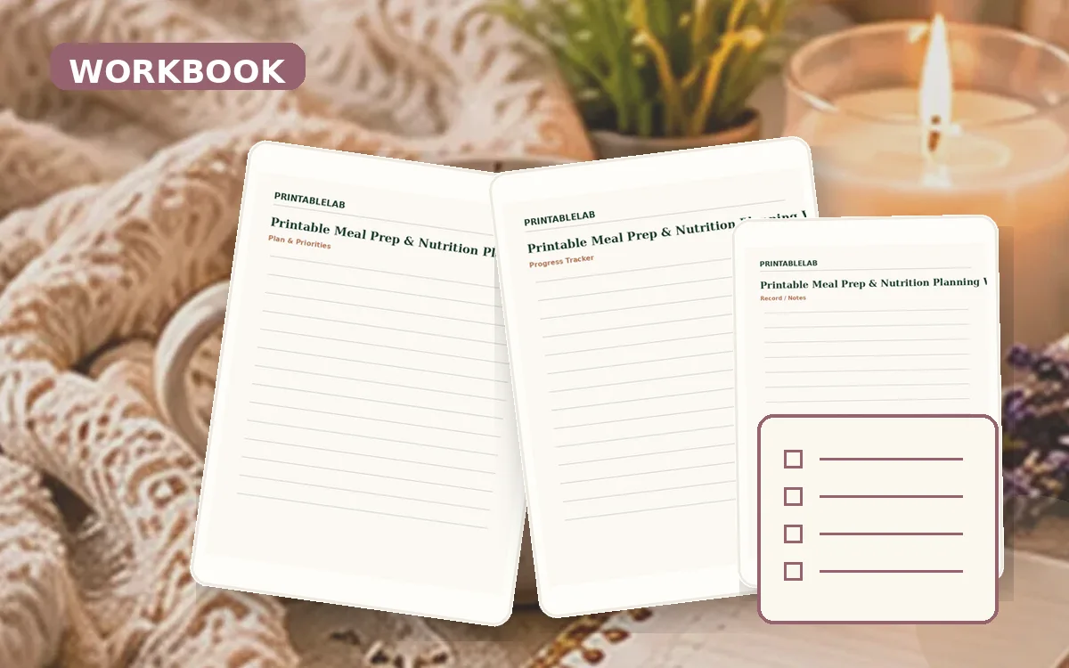 Printable Meal Prep & Nutrition Planning Workbook cover