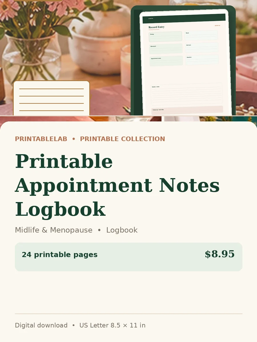 Printable Appointment Notes Logbook cover