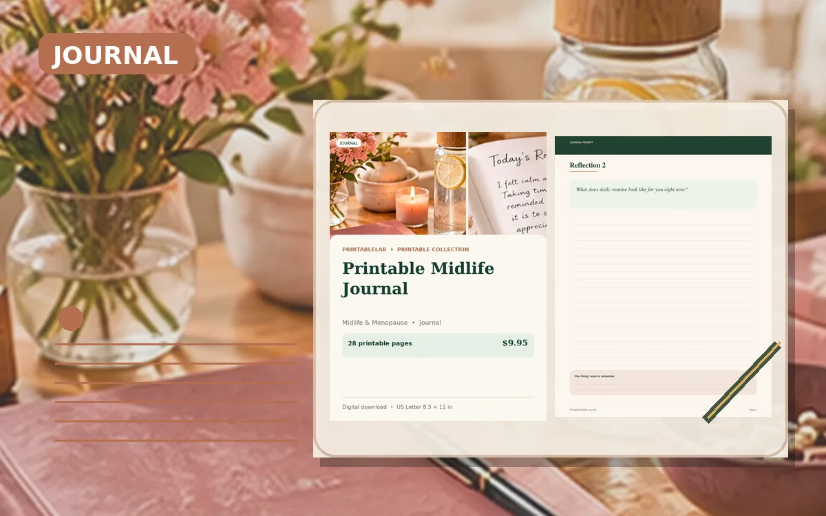 Printable Midlife Journal cover