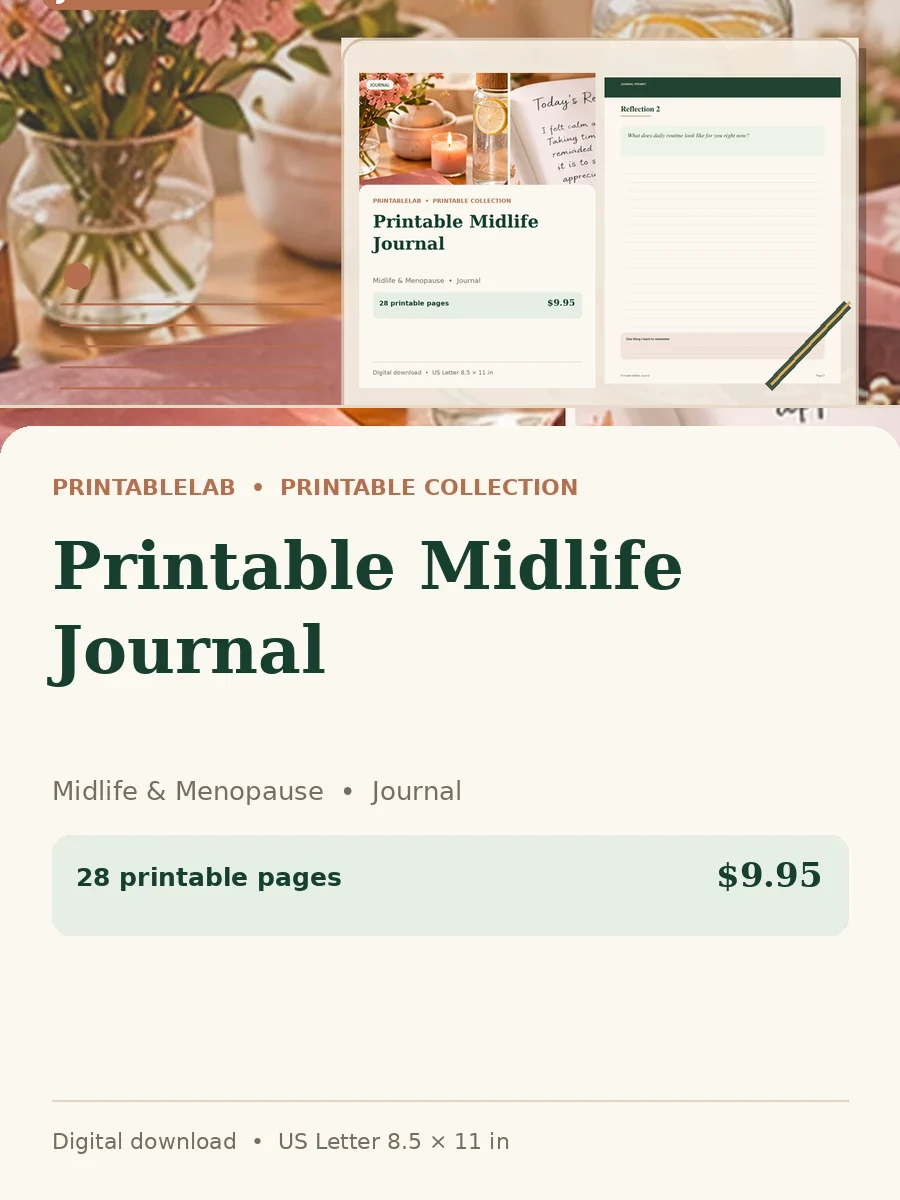 Printable Midlife Journal cover