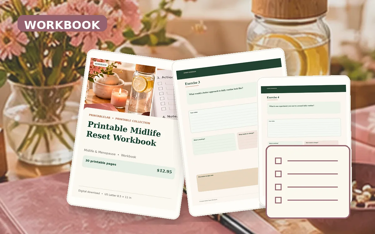 Printable Midlife Reset Workbook cover
