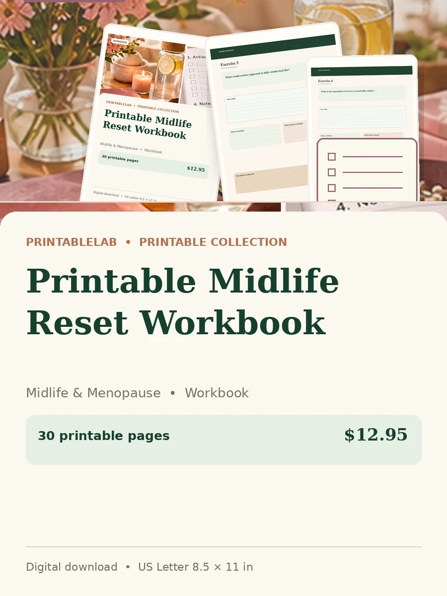 Printable Midlife Reset Workbook cover