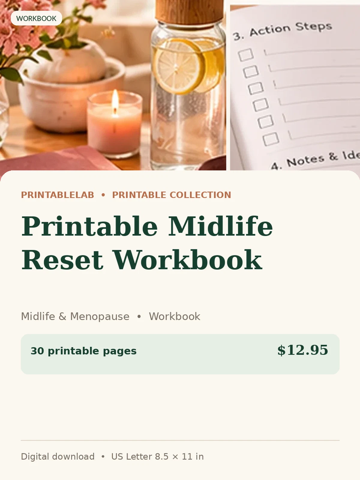 Printable Midlife Reset Workbook preview 1