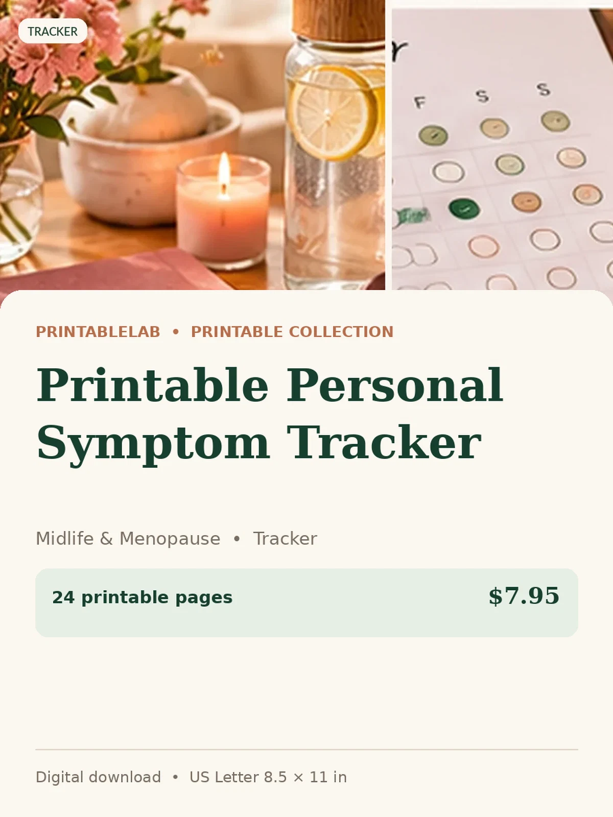 Printable Personal Symptom Tracker preview 1