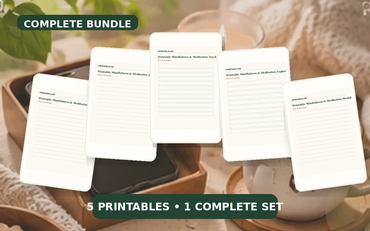 Complete Mindfulness & Meditation Printable Bundle cover