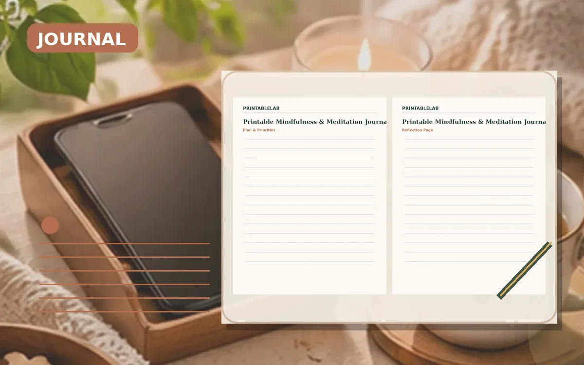 Printable Mindfulness & Meditation Journal cover