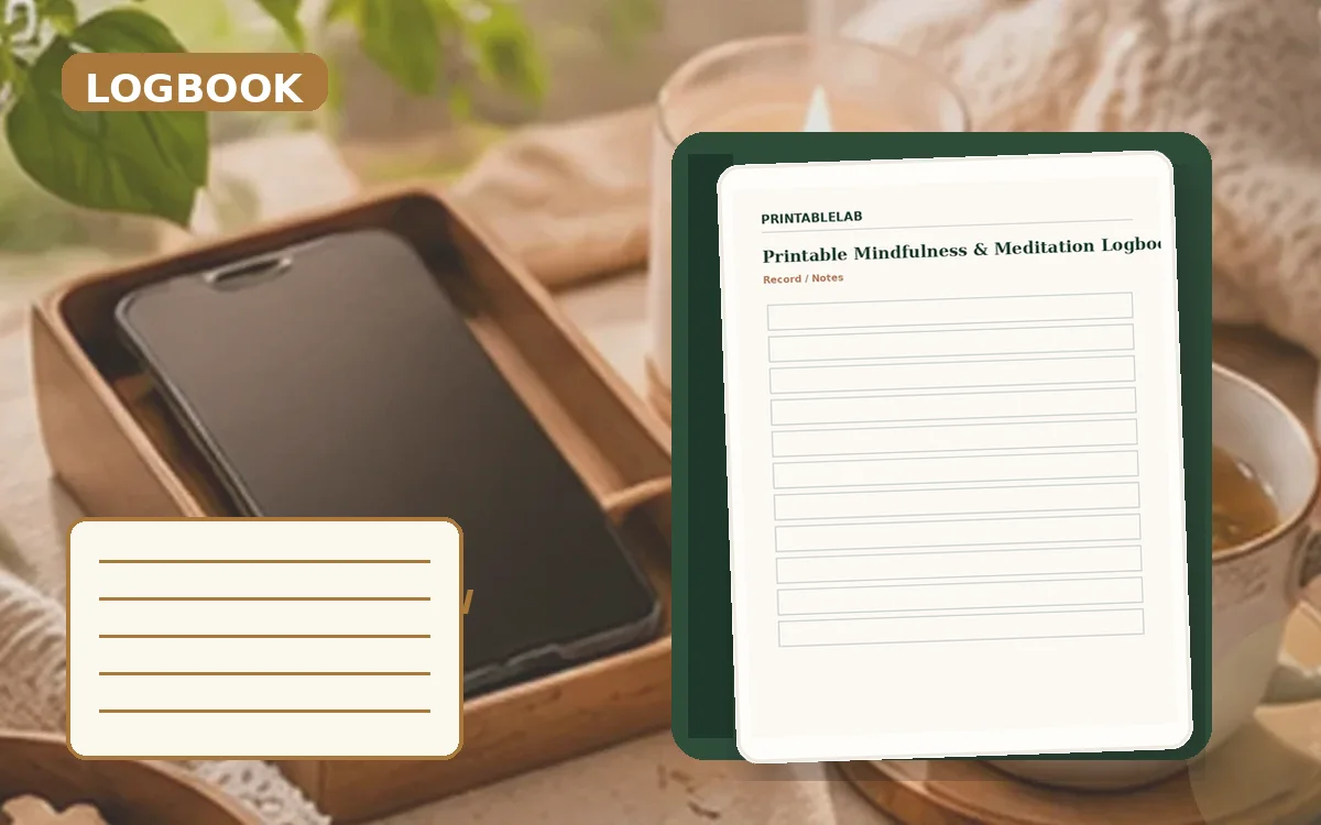 Printable Mindfulness & Meditation Logbook cover