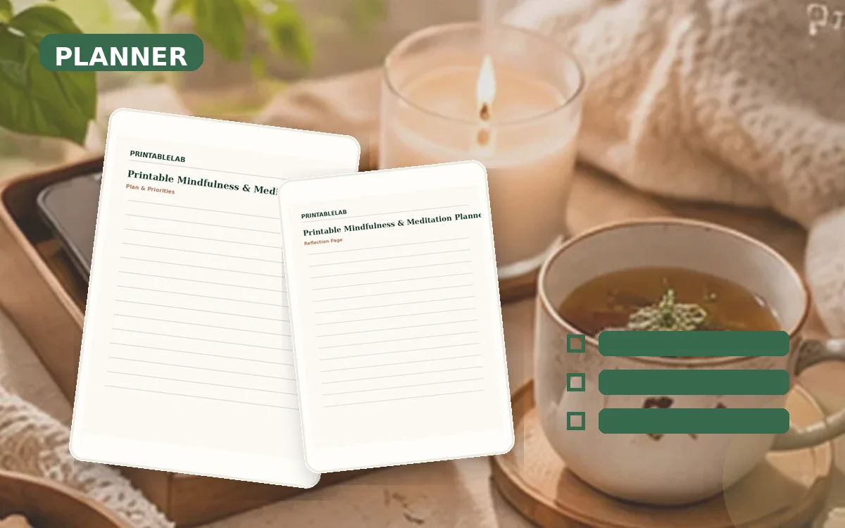 Printable Mindfulness & Meditation Planner cover