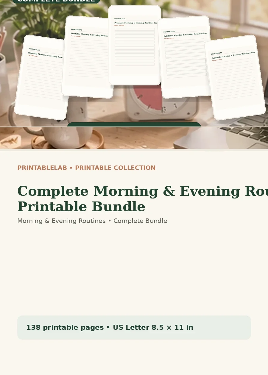 Complete Morning & Evening Routines Printable Bundle cover