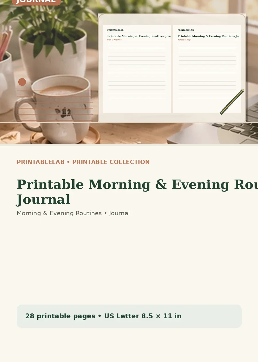 Printable Morning & Evening Routines Journal cover