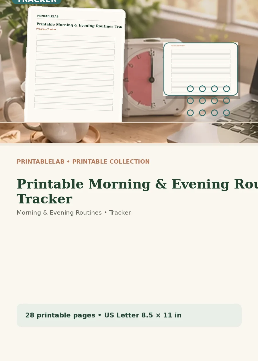 Printable Morning & Evening Routines Tracker cover
