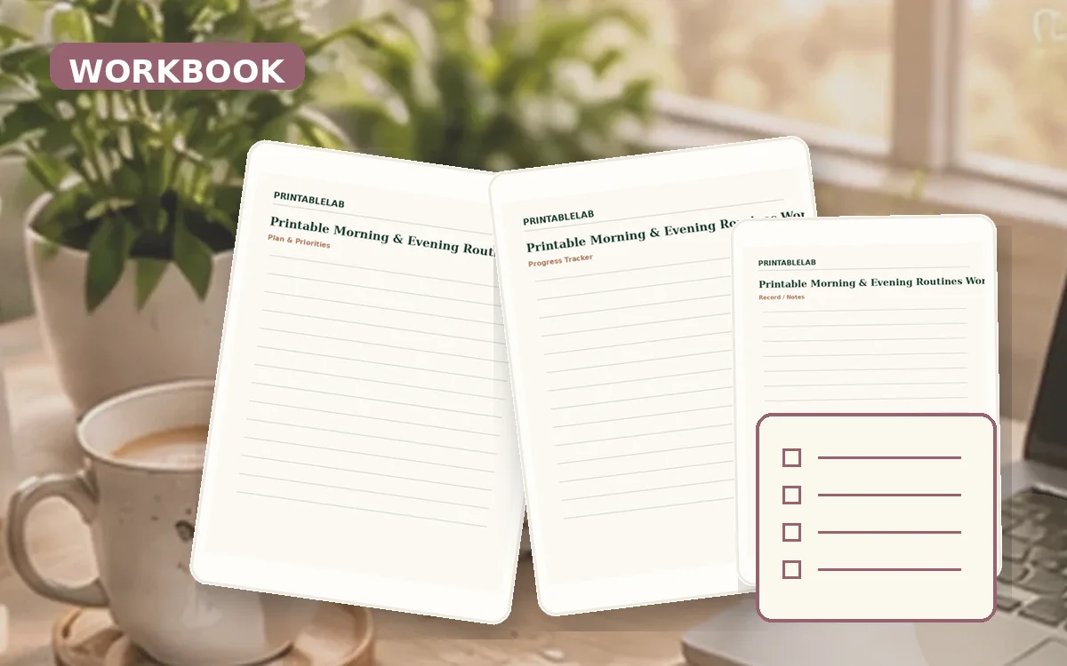 Printable Morning & Evening Routines Workbook cover