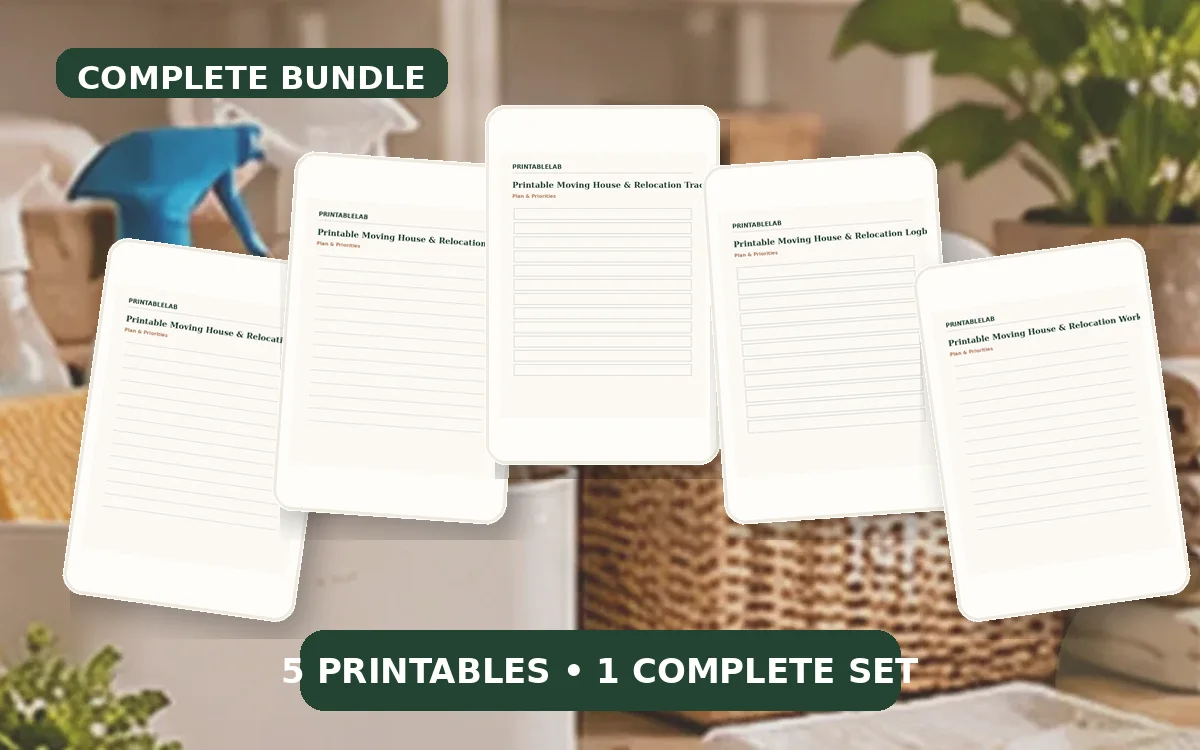 Complete Moving House & Relocation Printable Bundle cover