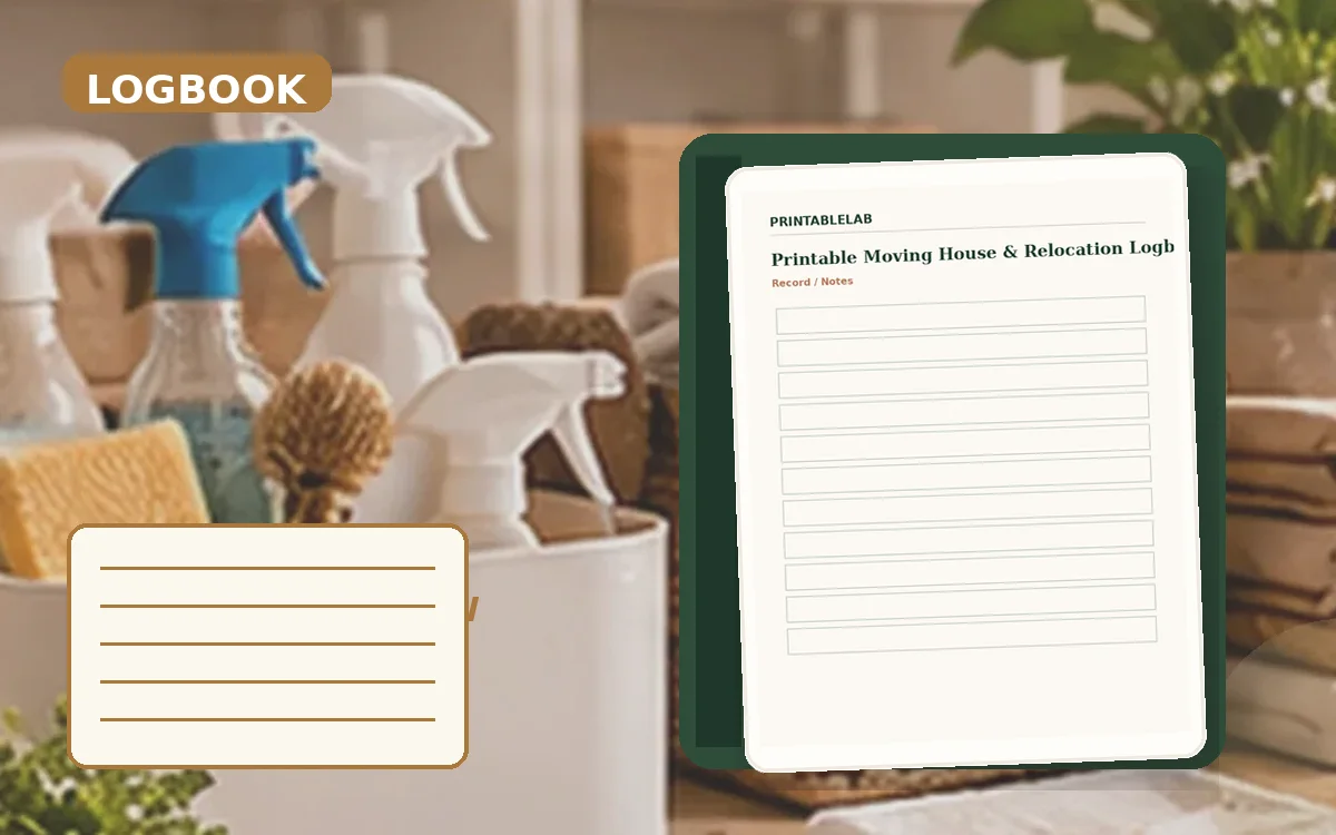 Printable Moving House & Relocation Logbook cover