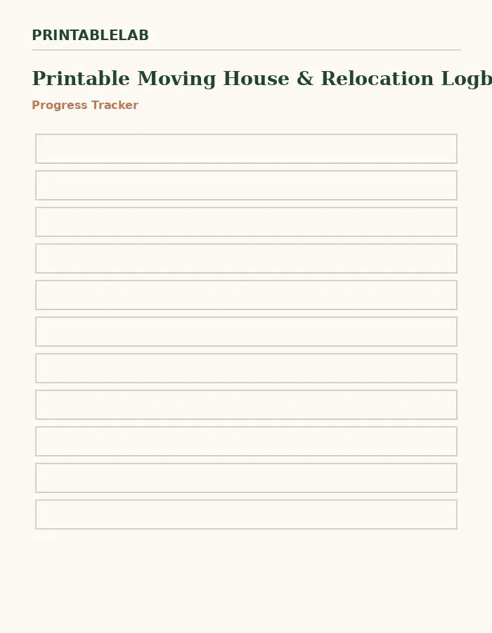 Printable Moving House & Relocation Logbook preview 3