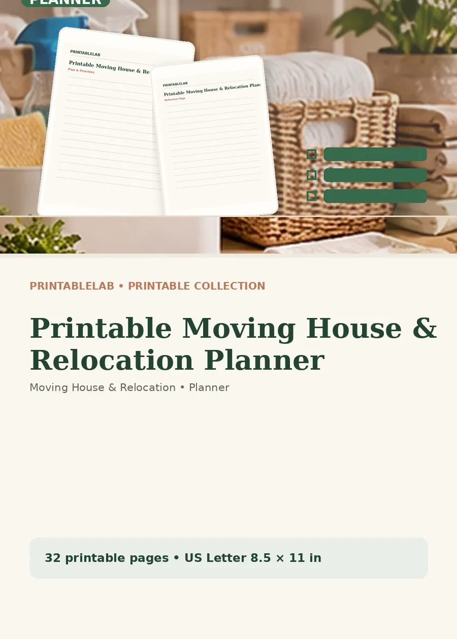 Printable Moving House & Relocation Planner cover