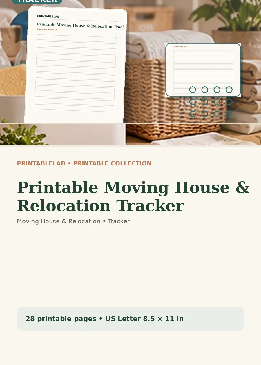 Printable Moving House & Relocation Tracker cover