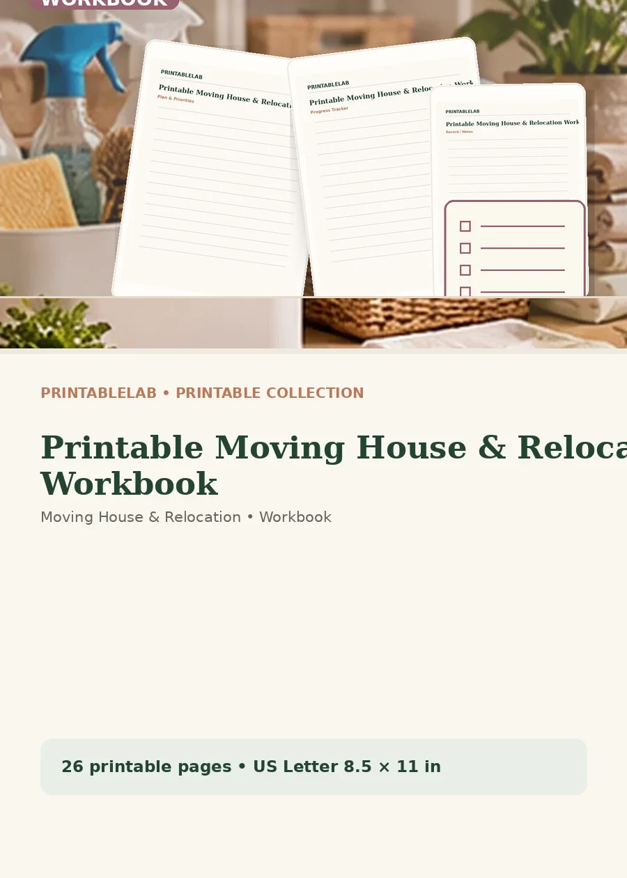 Printable Moving House & Relocation Workbook cover