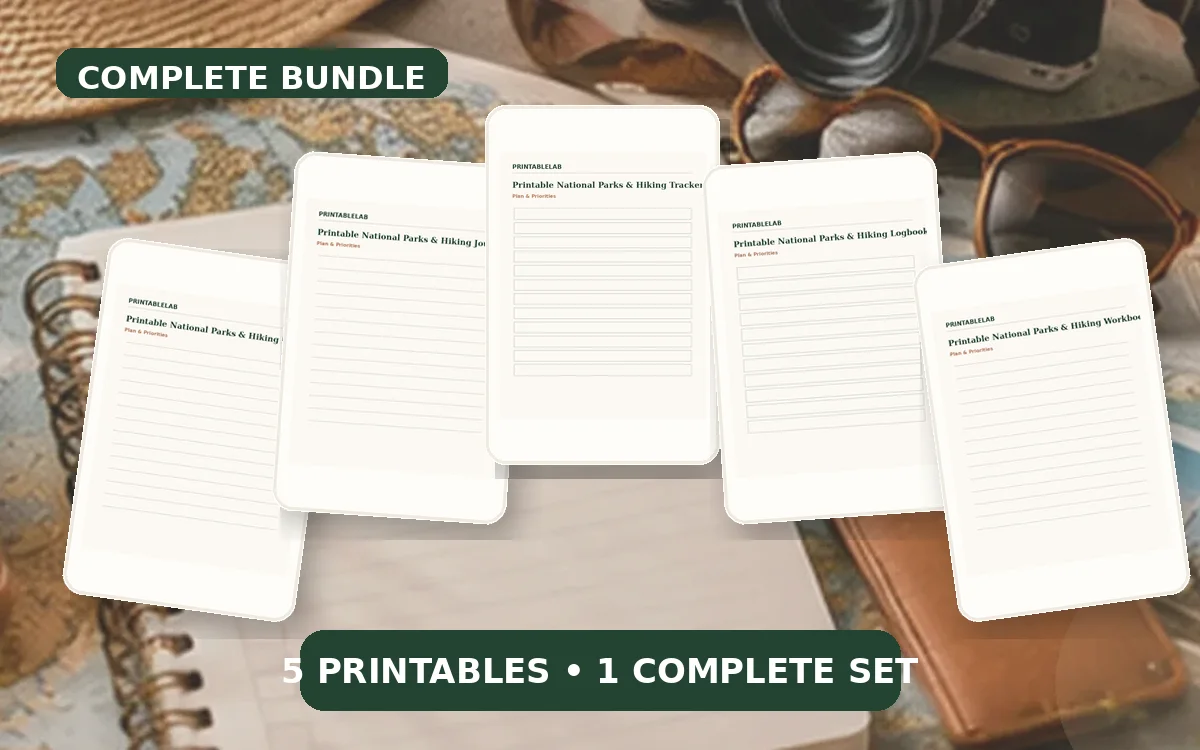 Complete National Parks & Hiking Printable Bundle cover