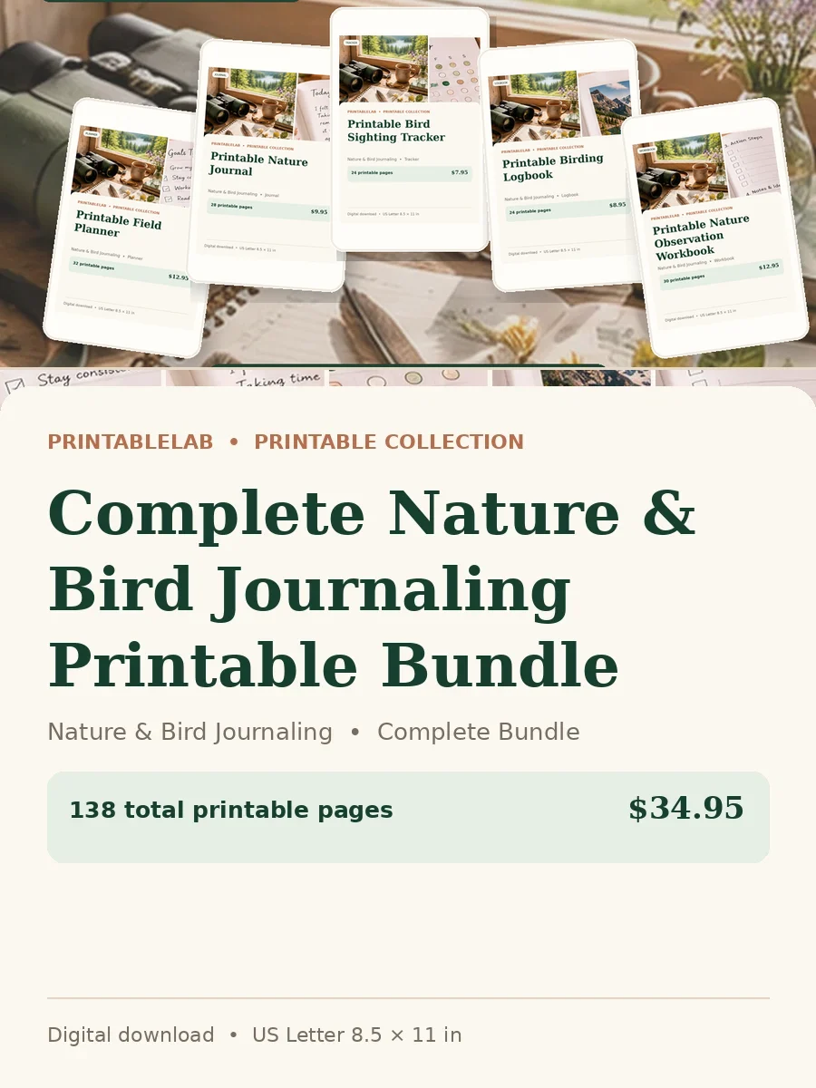 Complete Nature & Bird Journaling Printable Bundle cover