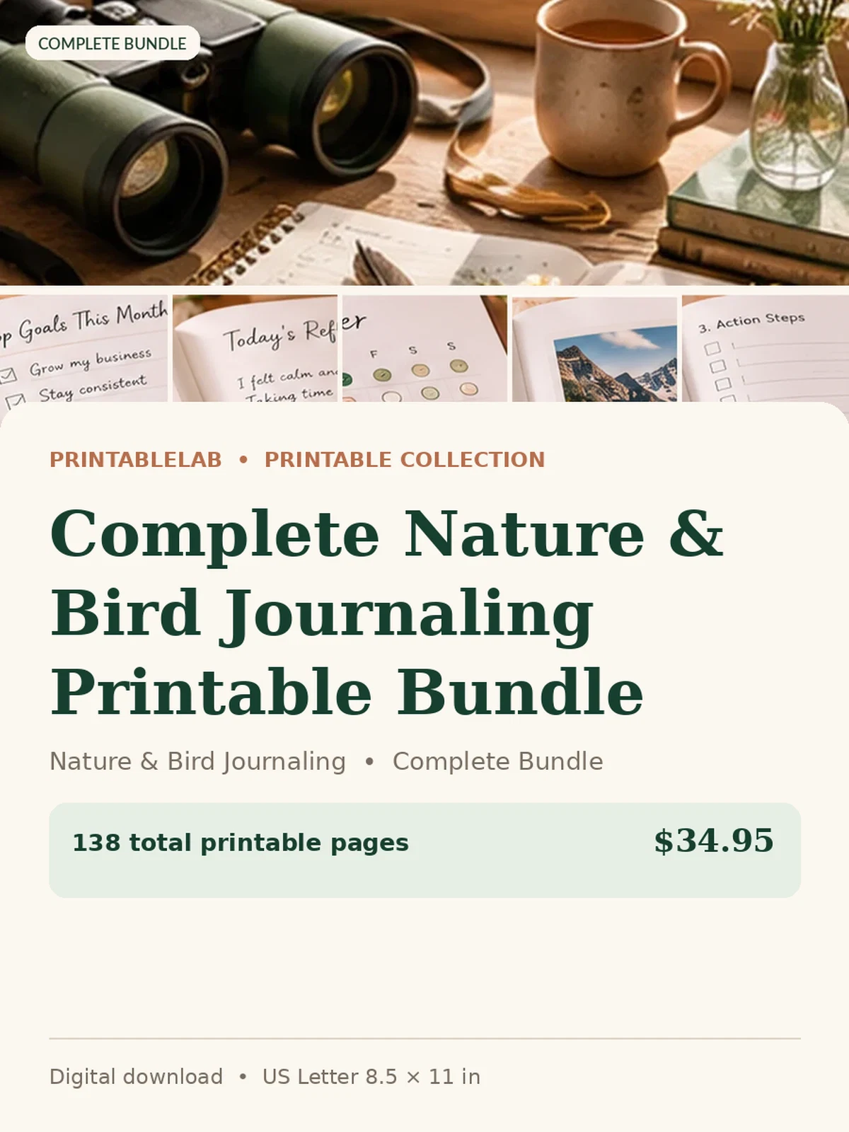 Complete Nature & Bird Journaling Printable Bundle preview 1