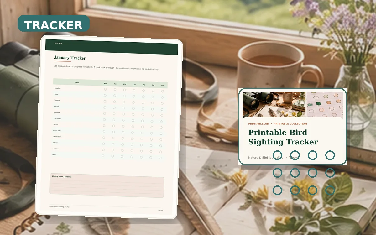 Printable Bird Sighting Tracker cover