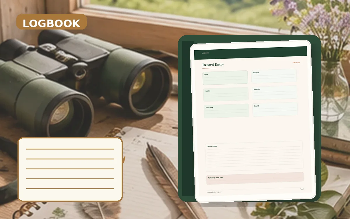 Printable Birding Logbook cover