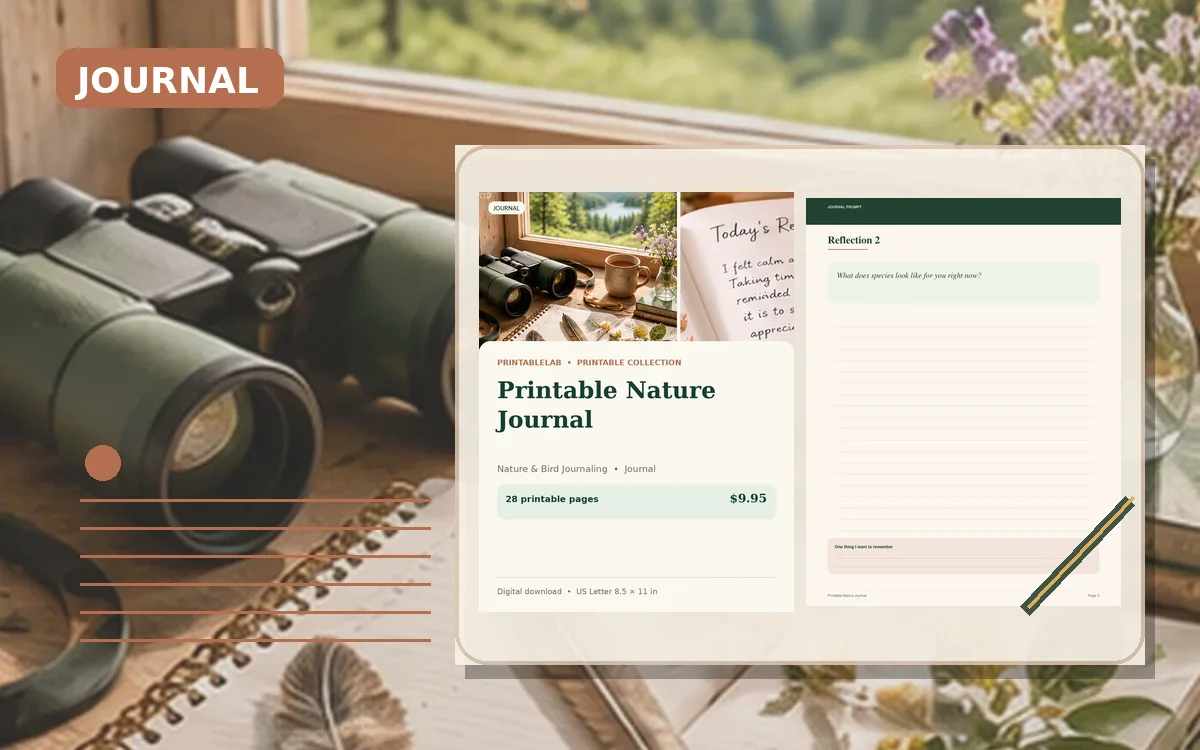 Printable Nature Journal cover