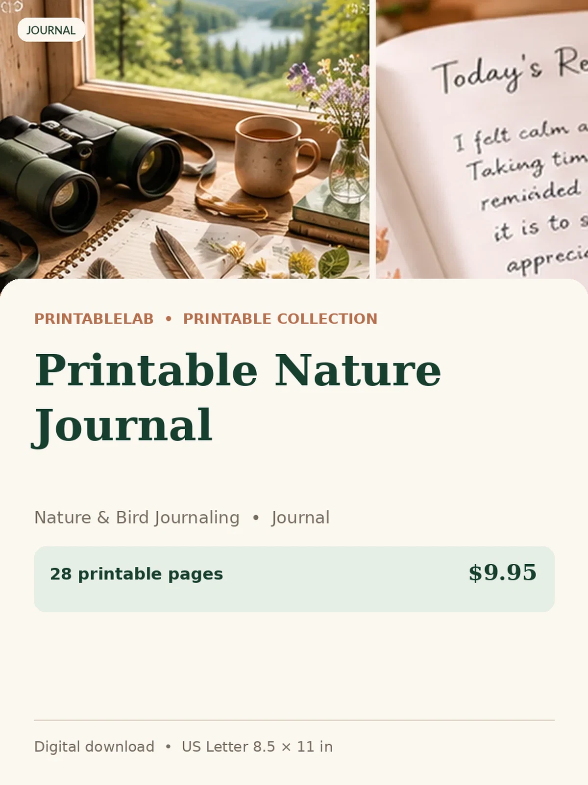Printable Nature Journal preview 1