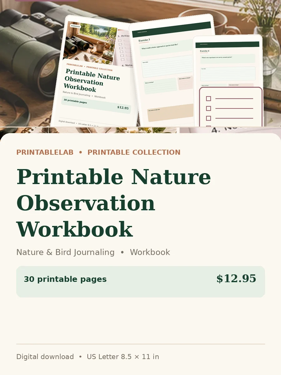 Printable Nature Observation Workbook cover