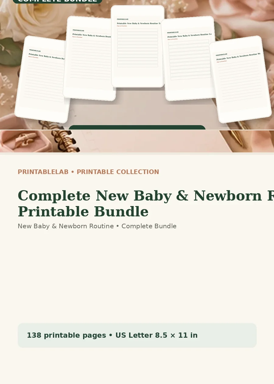 Complete New Baby & Newborn Routine Printable Bundle cover