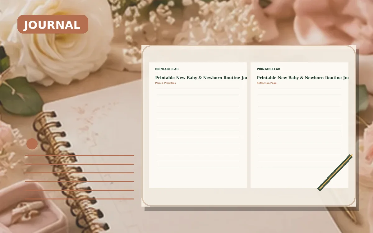Printable New Baby & Newborn Routine Journal cover