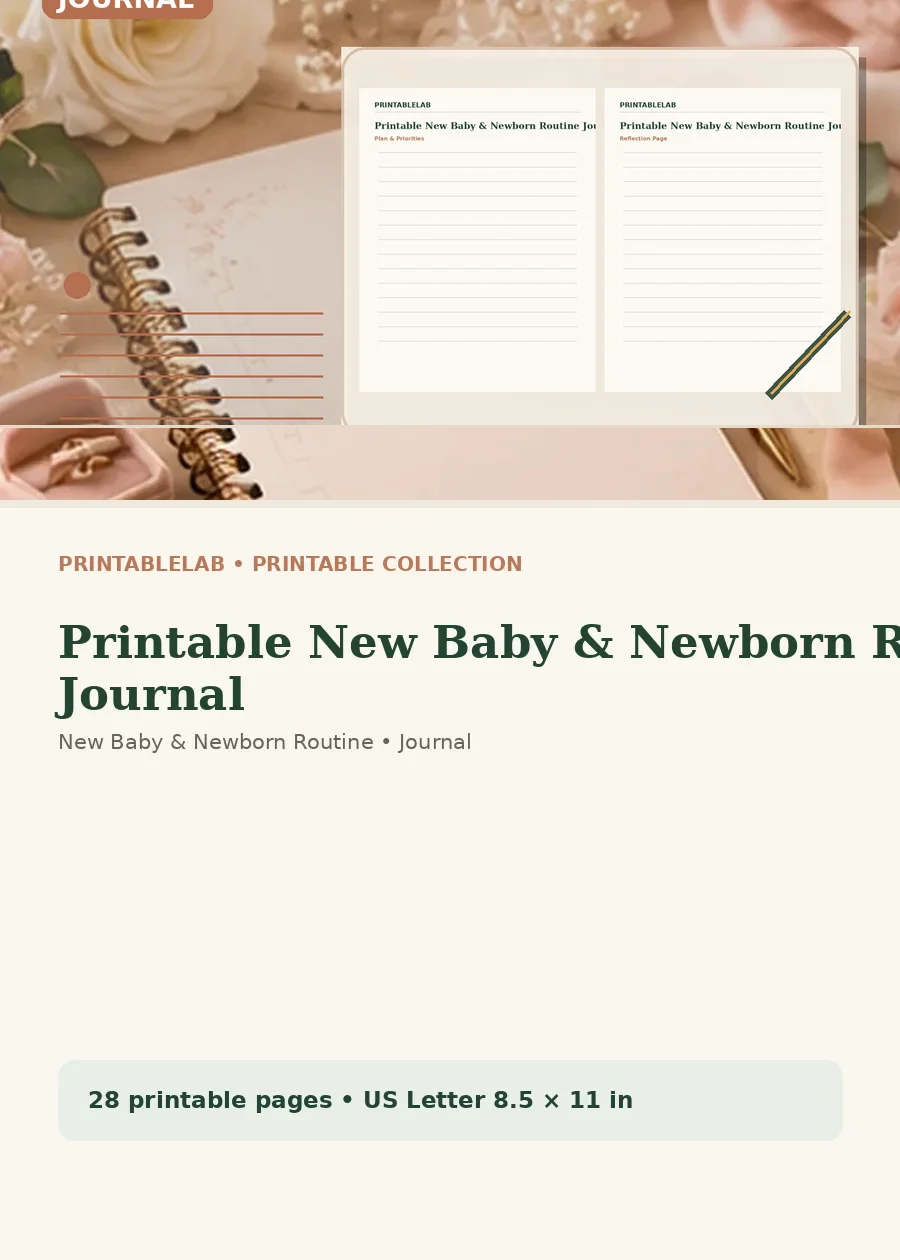 Printable New Baby & Newborn Routine Journal cover