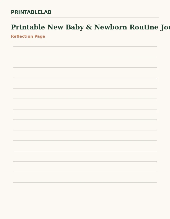 Printable New Baby & Newborn Routine Journal preview 2