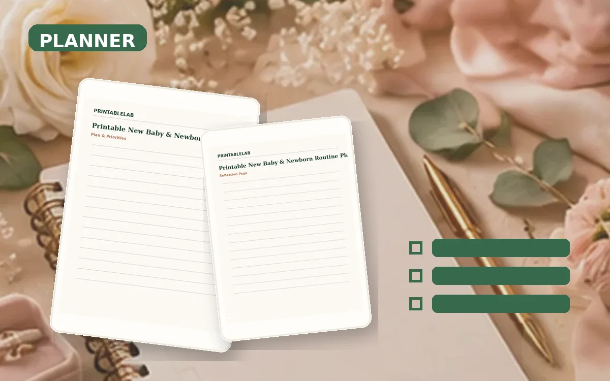Printable New Baby & Newborn Routine Planner cover
