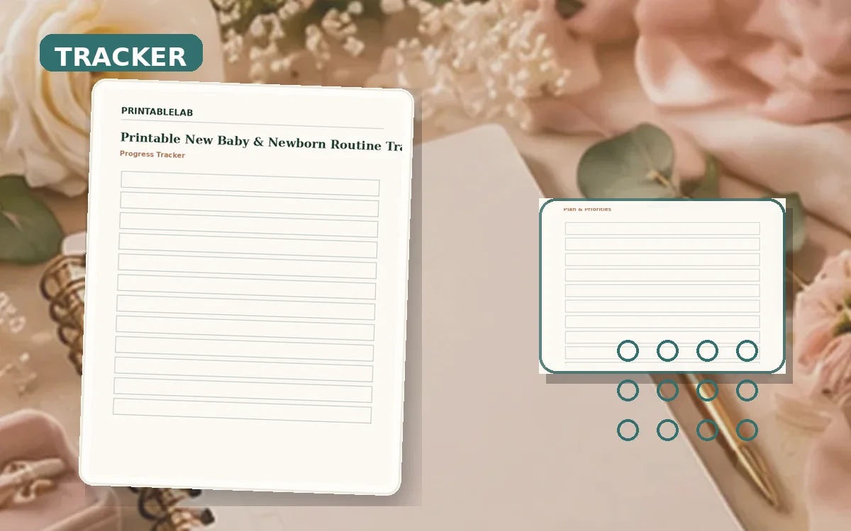 Printable New Baby & Newborn Routine Tracker cover