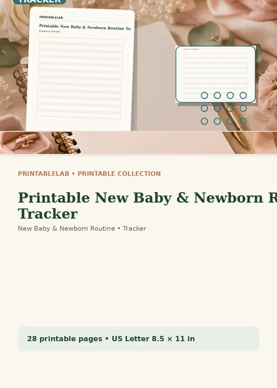 Printable New Baby & Newborn Routine Tracker cover