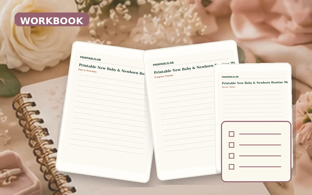 Printable New Baby & Newborn Routine Workbook cover