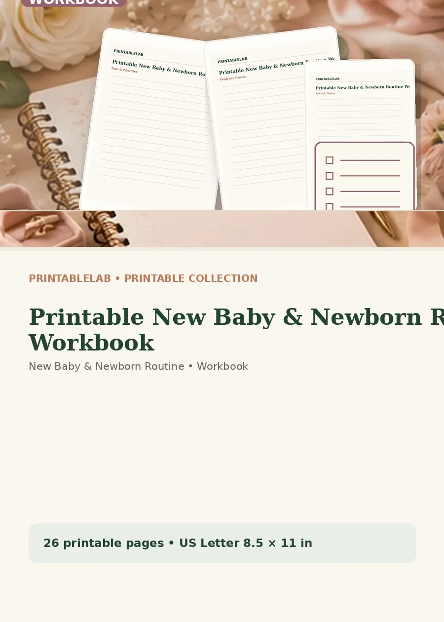 Printable New Baby & Newborn Routine Workbook cover