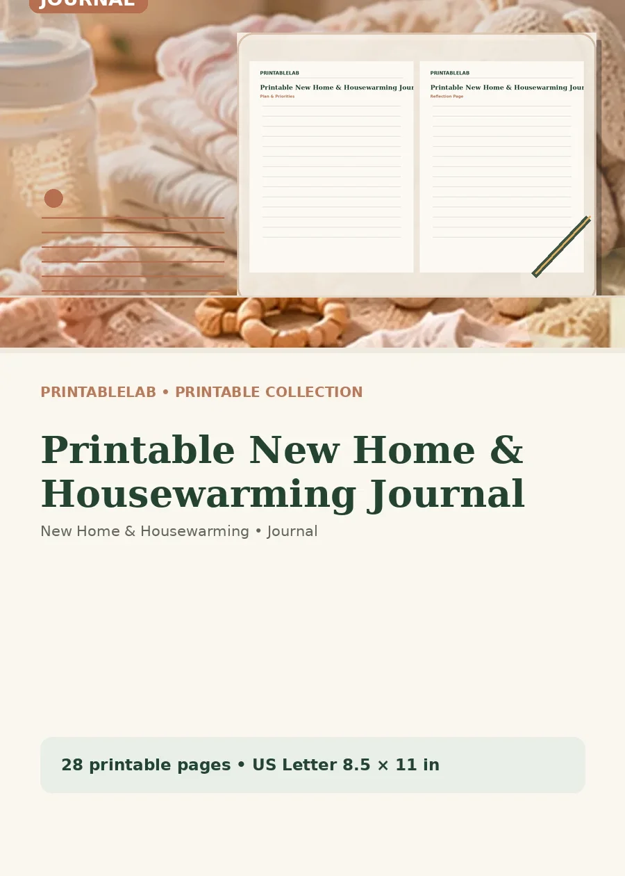 Printable New Home & Housewarming Journal cover
