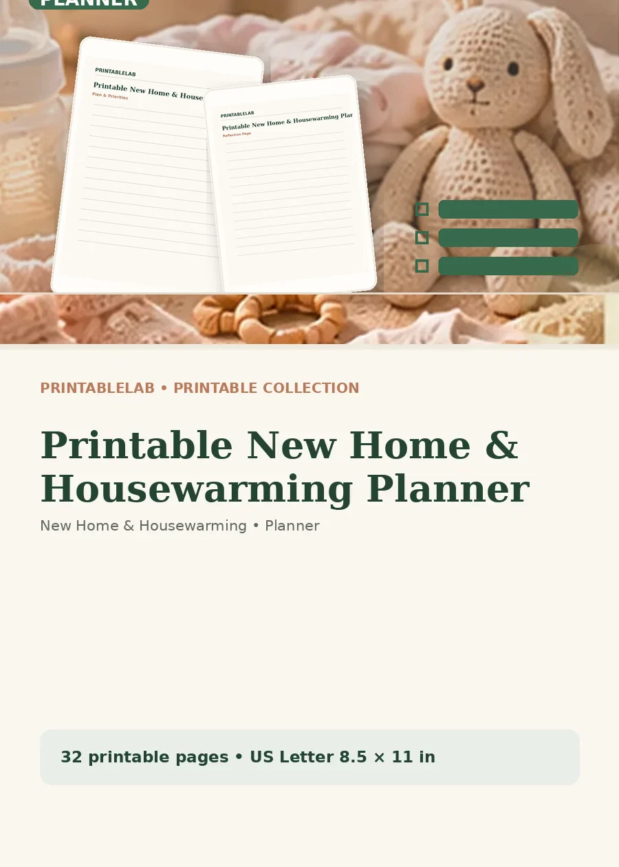 Printable New Home & Housewarming Planner cover