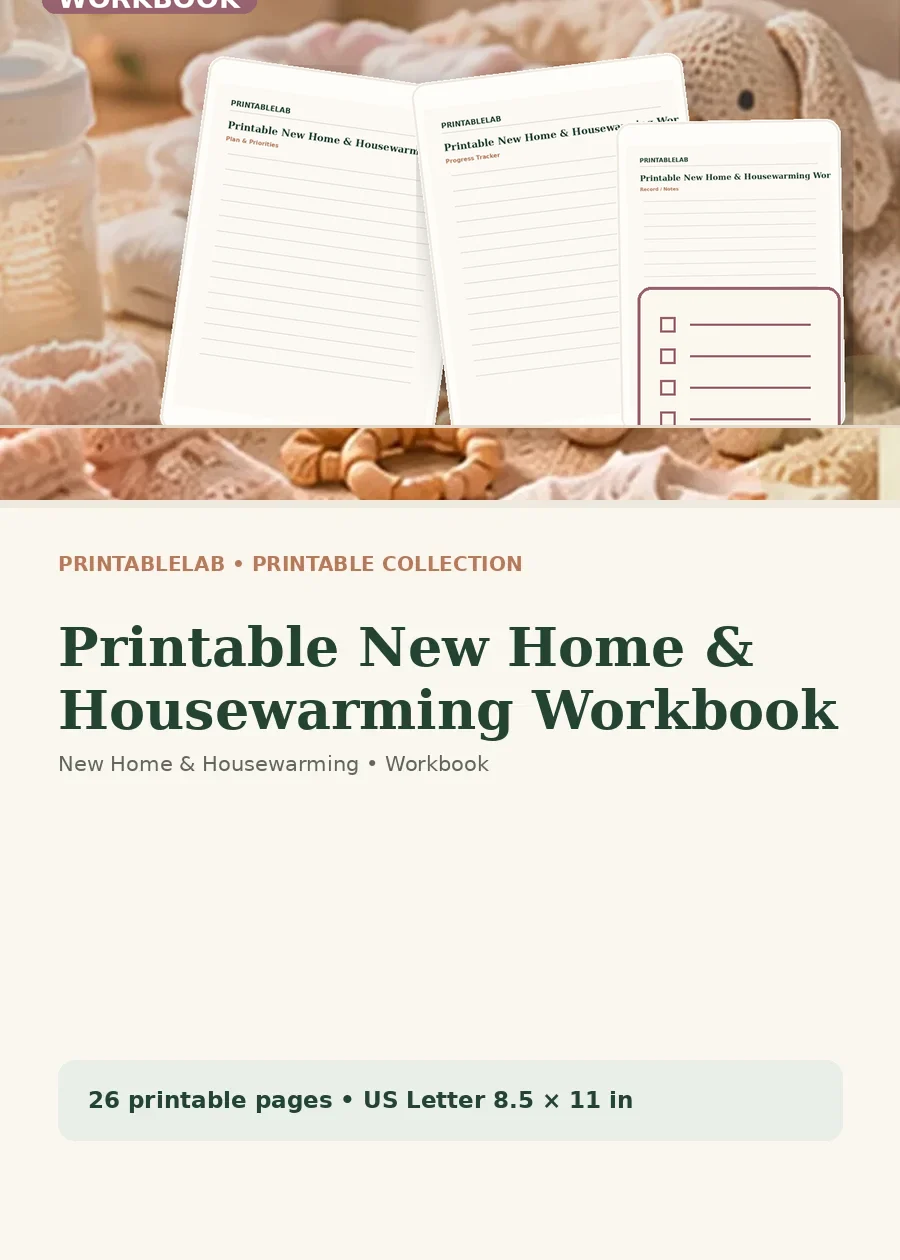 Printable New Home & Housewarming Workbook cover