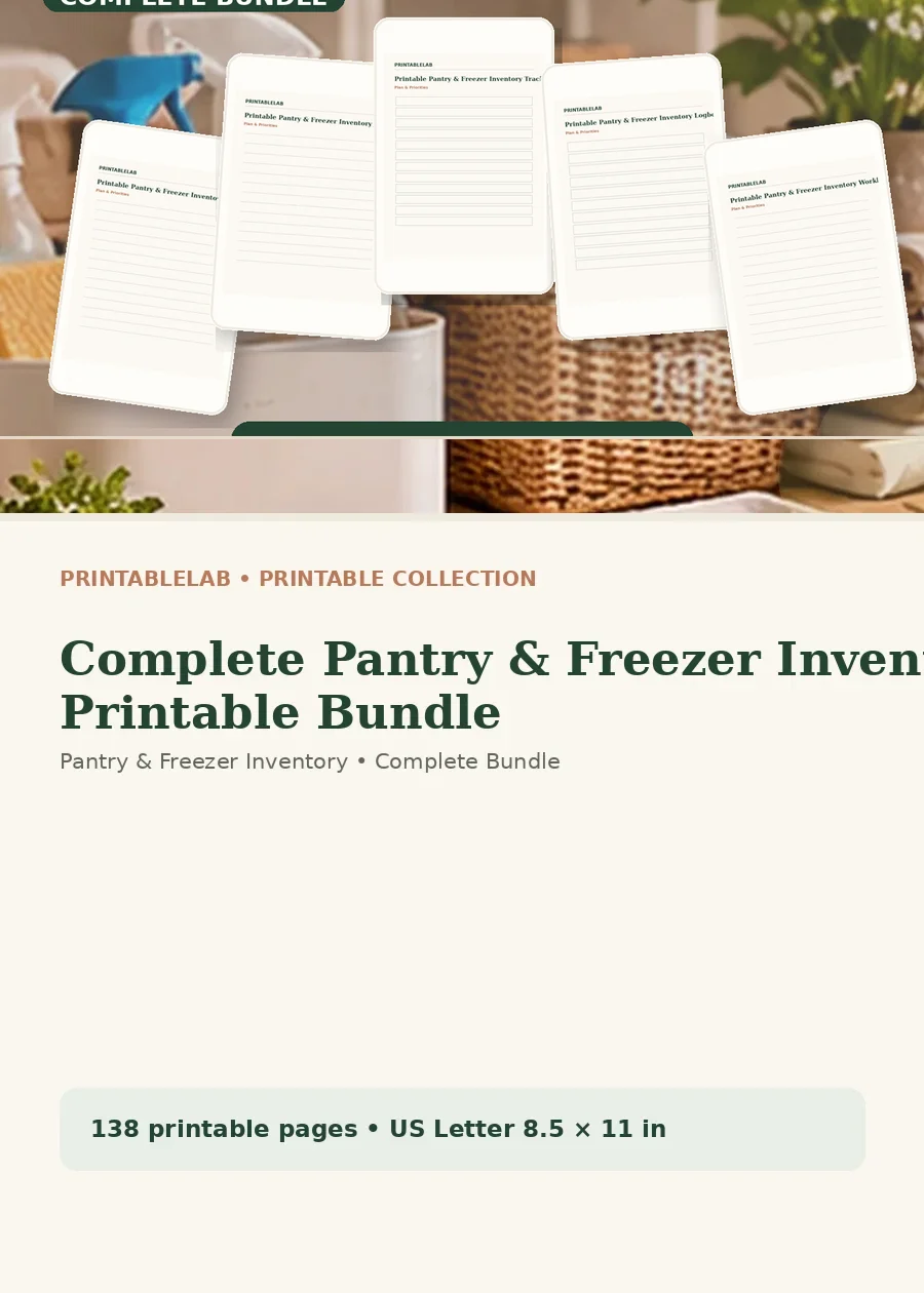 Complete Pantry & Freezer Inventory Printable Bundle cover