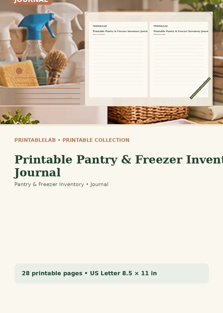 Printable Pantry & Freezer Inventory Journal cover