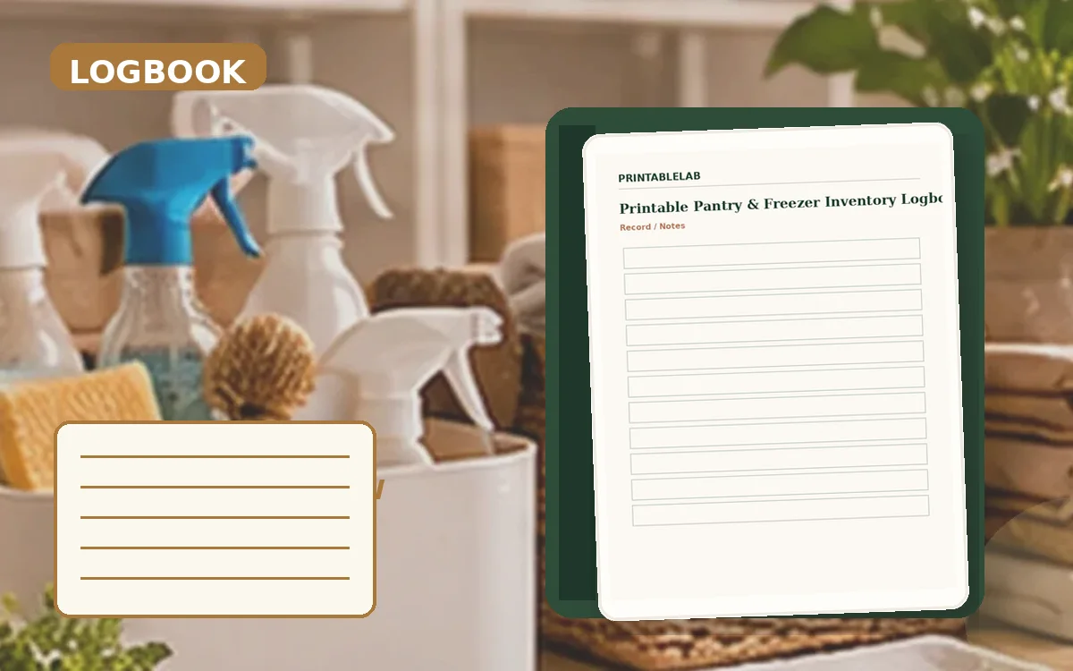 Printable Pantry & Freezer Inventory Logbook cover
