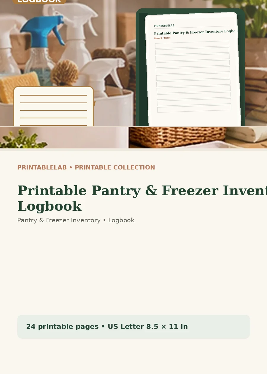 Printable Pantry & Freezer Inventory Logbook cover