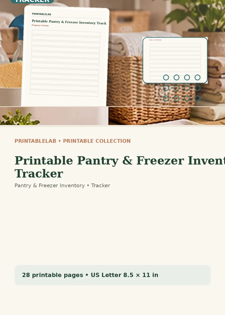 Printable Pantry & Freezer Inventory Tracker cover