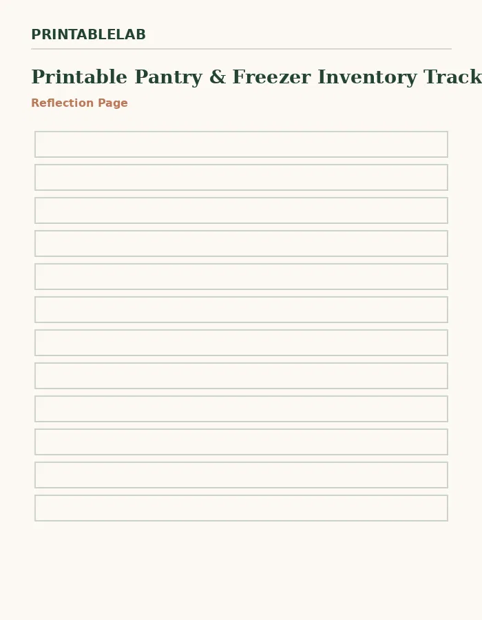 Printable Pantry & Freezer Inventory Tracker preview 2